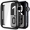 Piuellia 2 Pack Rigid PC Case with Tempered Glass for Apple Watch Series 10 (2024) 46mm, Scratch Resistant Lightweight Screen Protector Cover for iWatch, 2 Textured Black