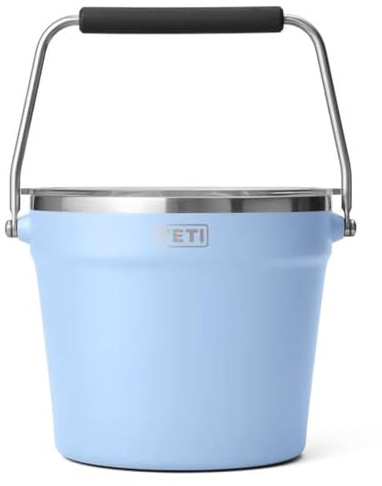 YETI Rambler 7.6L Beverage & Ice Bucket with Lid, Big Sky Blue | Double-Wall Insulated Ice Bucket with Heavy-Duty Handle for Bottles, Cans & Outdoor Entertaining