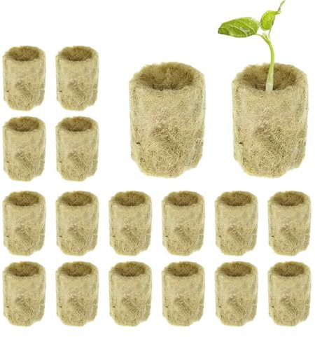 eupdd 60 Pièces Laine de Roche Blocs: 2×2.7cm Cube de Laine de Roche Hydroponique, Laine de Roche Cube, Bloc de Laine, Rockwools pour Bouturage pour Bouturage la Culture et la Transplantation de Semis