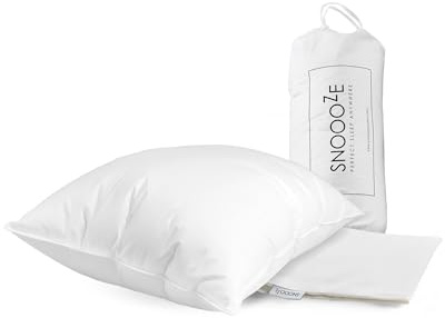 SnooozeGo resekudde full och stödjande - mjuka sängkuddar för affärsresor hotell och semestrar, lätt andningsbar med bomullsfodral för ultimat komfort, rygg och sida sovande resetillbehör