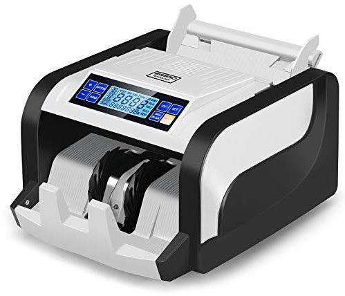 Geldzählmaschine BisBro Technology BB-2830 | 3 Jahre Garantie | Erkennt Falschgeld sofort | Schnelles Geldscheinprüfgerät | Zählt sicher 1000 Geldscheine in der Minute | Euro | US-Dollar | Pfund