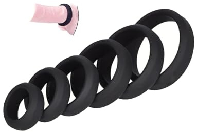 Silikonlåsringar för män, flexibla silikonleksaker, träningsverktyg för fitnessmassage (6 stycken)