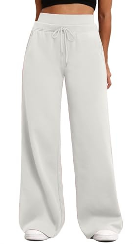 Pantalones de chándal de pierna ancha para mujer, de doble cintura alta, pantalones de pierna recta, pantalones holgados, pantalones palazzo cómodos para descansar, pantalones de chándal para entrenar