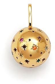 SINGULARU - Charm Llamador de Ángeles. Latón con Baño en Oro de 18 Kt y Circonita. Joyas Para Mujer.