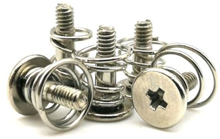 Fläktskruvar PC-fläktskruvar med fjäder, förnicklad, silver, M2 och .5, 10-pack(M2x9mm)