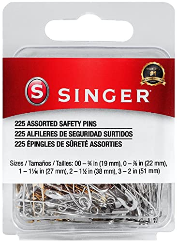 Singer Safety Pins 00 to 3 22, Sizes 00-3 225/Pkg, 225 Count
