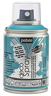 PEBEO - Peinture Acrylique en Spray - Pour la Décoration Multi Supports en Intérieur et Extérieur - Base Eau, Faible Odeur - 100 ml - Finition Mate - Coloris Turquoise
