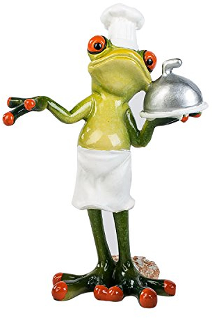 Frosch als Koch Kröte Lurch Deko Tier Figur Skulptur Froschkönig Laubfrosch