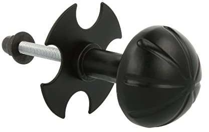 Amig - Eleganter Türknauf mit Rosette | Ø 55 mm | Schwarz | Zamak und Stahl | Metallrechen aus Stahl | 100 x 100 | Handlauf Halterung gerade | Schwarz | Drehknauf