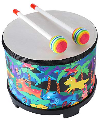 Musfunny Bongos for Kids Drum 8 Inch: Baby Drum Percussion with 2 Mallets - Toddler Drum for Kids' New Year Christmas Halloween Birthday Gift