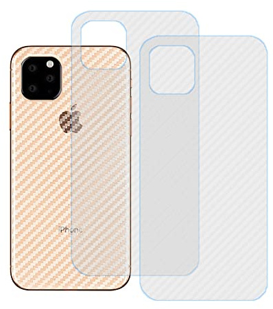 Yidai-Silu 3pcs iPhone 12 Mini Retour Film【Fibre de Carbone, Anti Fingerprint, Non-Slip】 Autocollant Skin Pet Transparen Arrière Anti-Rayures Écran Protecteur pour iPhone 12 Mini 5,4