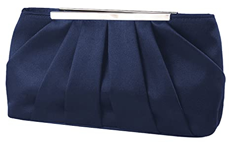 Lanpet Women's Evening Clutch Purses for Women Satin Elegant Pleated Evening Bag Silver Wedding Handbags for Women