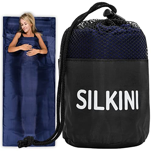 Silkini Compact Seidenschlafsack aus 100% Seide, Hüttenschlafsack Ultraleicht, Schlafsack Inlett, Inlay, Sommerschlafsack, Innenschlafsack kleines Packmaß