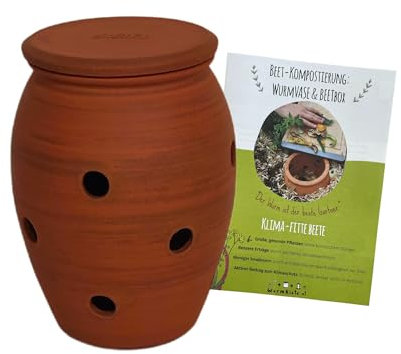 wurmkiste.at 3L Wurmvase handgetöpfert inkl. Beetkomposter Anleitung