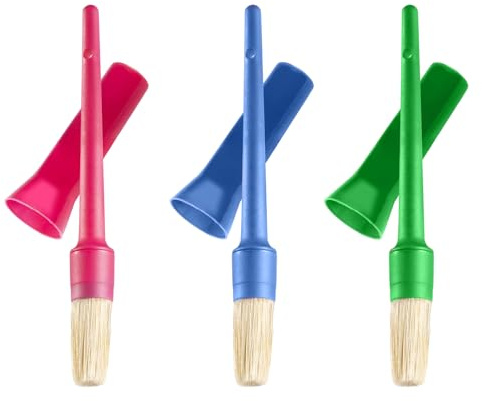 HIXNUG 3-Piece Plastic Hoof Oil Brush with Cap - Horse Care Dressing Tool