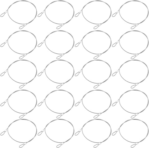 QUARKZMAN 20 st snoddkabel i rostfritt stål, 20 cm x 1,5 mm rostfri stålkabel med ringar säkerhetskabel för anslutning av utomhusresor, silver