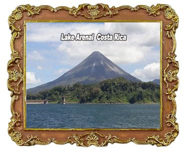 Imán para nevera, diseño del lago Arenal Costa Rica, recuerdo 3D, para decoración de nevera, calcomanía magnética