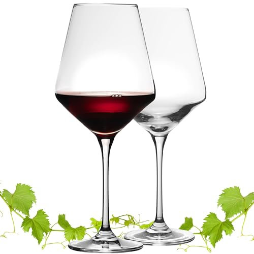 Imperial Athènes Lot de 2 verres à vin rouge 580 ml Verre à vin bordeaux en verre cristalline Passe au lave-vaisselle