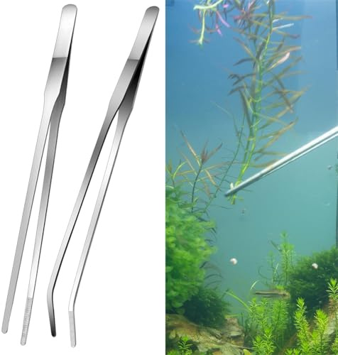 2 Pcs Reptile Feeding Tongs - Stainless Steel Feeder Tool, Long Tweezers for Aquarium, Terrarium & Fish Tank