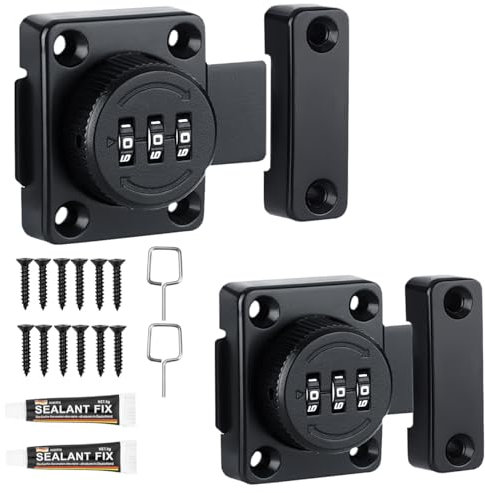 2PCS Cabinet Password Hasp Locks, Security Combination Bolt Lock Cabinet Locks Rotary Door Lock with Screws for Mailbox, Drawer & Office File Cabinet Door