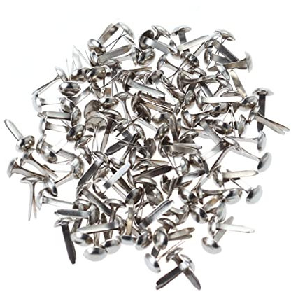 HAWILLOSCH 100 Stück Kleiner Brads Metallstifte Rundkopf Pastellfarben 5,5 x 11mm Für Scrapbooking Basteln Selbstgemacht