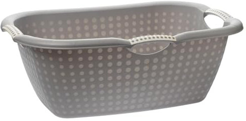 2friends Ergonomische Wäschewanne 20L - Praktischer Wäschekorb aus Plastik in Grau, leichte & robuste Allzweck-Kunststoffwanne mit Griffen, ideal für Wäsche & Transport, 60x40x22cm, Made in EU