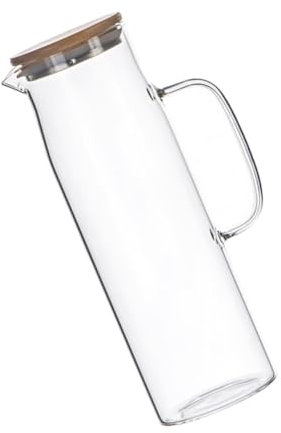PRETYZOOM Tetera De Vidrio Engrosado De Borosilicato 1,2 l Tapa De Bambú Resistente Al Calor Para Jugo y Agua Fría Adecuado Para Picnic y Reuniones Familiares