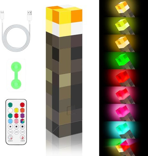 Kssvzz LED Wall Torch Night Light, 28cm Light-up Wall Torch with Remote Control, USB Rechargeable Bedside Lamp for Living Room Bedroom Gaming Room, 8 Colours, with Sound and Light Flame Imitation