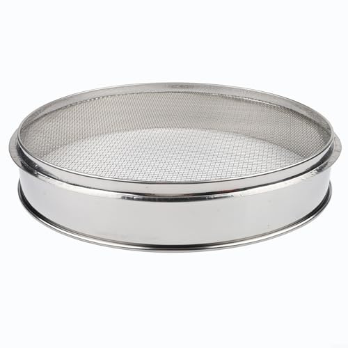 Setaccio per farina, 40 cm, in acciaio inox, 5 maglie sottili, filtro da cucina per cottura a velo, zucchero a velo