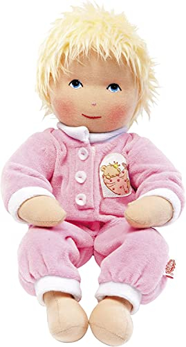 Heless 90 - Stoffpuppe Baby Lotti mit kuscheligem Strampler, ca. 32 cm große Weich-Puppe zum Kuscheln, Spielen und Liebhaben