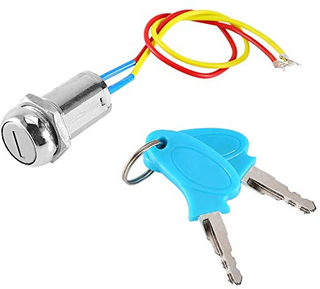 Llave Contacto Moto, Interruptor de Encendido de 2 Cables con Llaves Switch de Ignición, Interruptor de Bloqueo de Encendido para Scooter Eléctrico ATV Ciclomotor Kart Motocicleta
