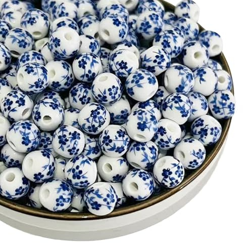 HERZWILD - 60 perline in ceramica multicolore a forma di stella, per infilare, perline a fiore da 10 mm per gioielli fai da te, arti e mestieri, collana, bracciale