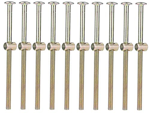 Tyenaza 10 Piezas M6 Tornillos De Acero Al Carbono Pernos Tuercas, M6 Pernos para Muebles de Acero al Carbono de 120 mm con Tuercas CilíNdricas de 6 mm, para Muebles, Cunas, Camas, Cunas y Sillas