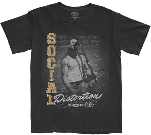 Social Distortion T Shirt Athletics Distressed Band Logo Official Black XXL