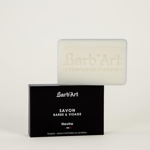 Barb'Art - Savon Barbe & Visage - Neutre Sans Parfum- Nettoyage visage - Toutes peaux, même sensibles - 100g