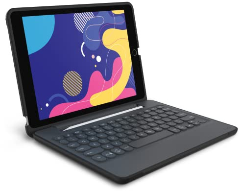 ZAGG Rugged Education Keyboard for Apple iPad 10.2 (7th/ 8th/ 9th Gen) 6FT Drop Protection | Durable | Black
