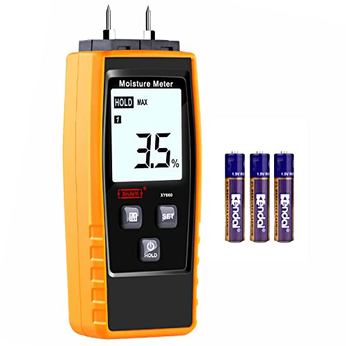 XinJiaYi Testeur Humidité Bois, 8 en 1 Humidimetre pour Bois de Chauffage, Bois, Placoplâtre, Détecteur de Fuite d'eau et Testeur d'humidité Jaune