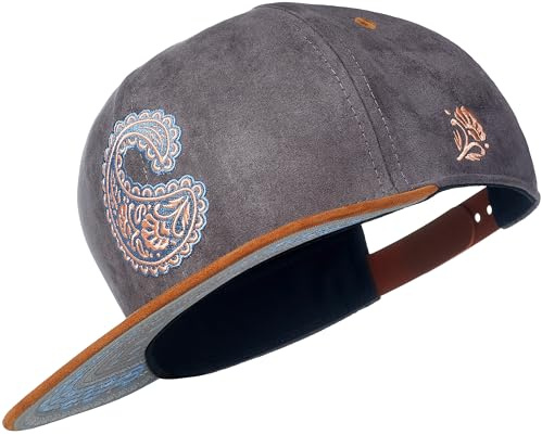 Cadency® Gorra Snapback Paisley, Gris, Unisex, Talla Ajustable, gris