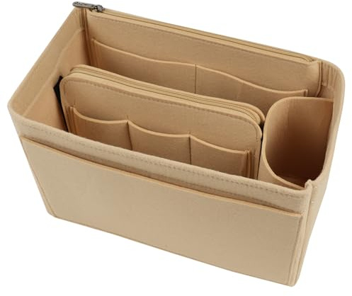 flintronic Organizador de Bolsos Shopper, Organizador de Bolsos con Múltiples Bolsillos, Bolso Organizador de Fieltro, Bolsa Interior de Cremallera Desmontable y Llavero, para Longchamp, Mommy Bag