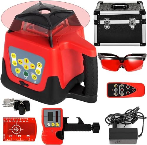 MAHWER Kit Livello Laser Rotante a 360° Portata 500 m Apparecchiature di misurazione autolivellanti Strumenti di Costruzione for l'industria degli Esterni