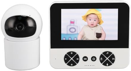 Dpofirs Monitor para Bebés con Cámara y Audio, Monitor para Bebés con Pantalla HD de 4,3 Pulgadas, Intercomunicador de 2 Vías, Visión Nocturna, ángulo Ajustable, Cámara de Vídeo para