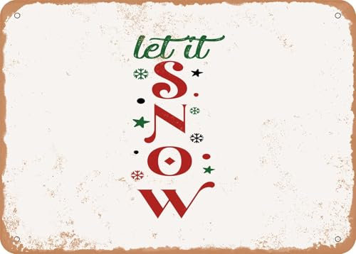 Blechschilder Let It snow - 2 - Vintage Look Sign sprüchen wandkunst home deko