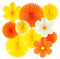10 Pcs Paper Flowers Fans Decorations, Orange Yellow Daisy Party Decorations, Paper Flowers Hanging Decor for Birthday Classroom Baby Shower Wedding Ceiling Wall Backdrop