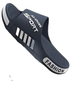 DuomaiJJ Chaussons De Douche Les Pantoufles Masculines pour La Maison D'été Portent des Sandales Extérieures À Semelles Épaisses Grande Taille-Bleu Foncé-40-41