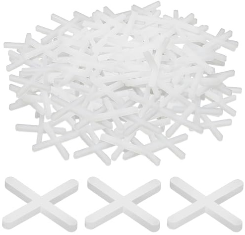 Lot de 500 joints en plastique en forme de croix, entretoises de carrelage, entretoises blanches, outils d'installation de carrelage en céramique pour fixer le tapis de nivellement du carrelage