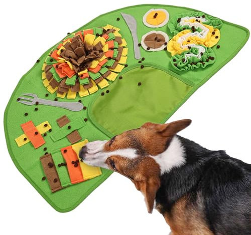Yaztauho Alfombra Olfativa para Perros - Lento Y Alfombra De Alimentación Canina,Accesorios De Alimentación Interactivos para Mascotas para Cachorros De Todos Los Tamaños con Entrenamiento Y