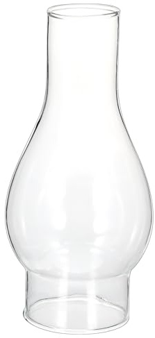 Kisangel Pantalla de Vidrio para Lámpara de Queroseno Vintage Accesorio Protector Resistente al Viento Repuesto Transparente para Quinques y Lámparas de Aceite Antiguas Luz y Segura