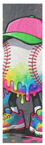 voucong Nastro antiscivolo bianco stile baseball per skateboard Design Bubble Grip Tape Scooter 44 × 25 cm cosas para skateboard