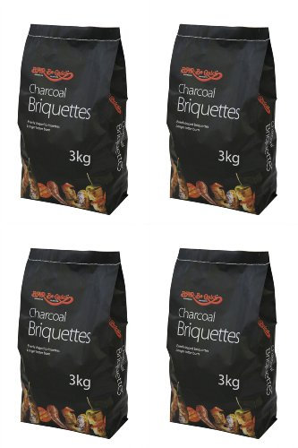 4 X Briquettes de charbon 3 kg Bar-Be-Quick. - Des briquettes de qualité à combustion longue pour une combustion plus chaude.