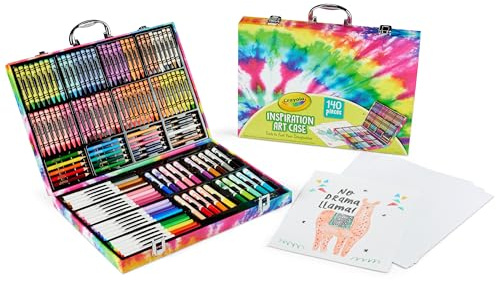 Crayola Inspiration Art Case Coloring Set - Tie-Dye (140ct), Art Supplies Set For Kids, Travel Drawing Kit, Gift for Girls & Boys, Ages 5+ [Amazon Exclusive]